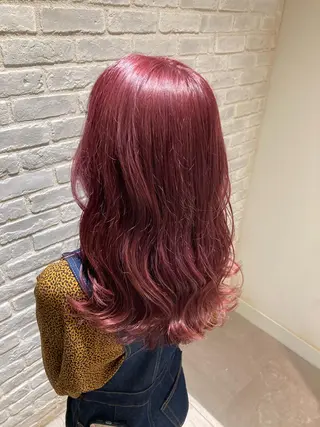 ロング カラー 曲がる縮毛矯正 LIBER 岩名のヘアスタイル