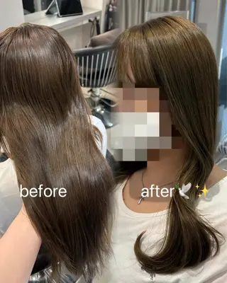 ロング 🤍艶髪 透明感カラー│フウカのヘアスタイル