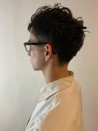 ミディアム パーマ メンズ 田中 千恩のヘアスタイル