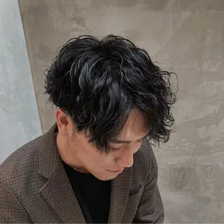 ショート パーマ メンズ 波巻きスパイラルパー マ/シャドウパーマ駿のヘアスタイル