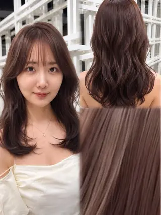 ロング 恵比寿結べるレイヤー 地毛風カラー大場のヘアスタイル
