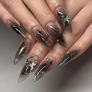 ロング カラー 波 なみのネイルデザイン