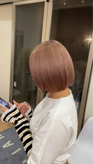 ミディアム カラー 橋本翔 ハイトーン/レイヤーのヘアスタイル