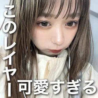 ミディアム カラー 山崎/ボブ縮毛矯正 レイヤー髪質改善のヘアスタイル