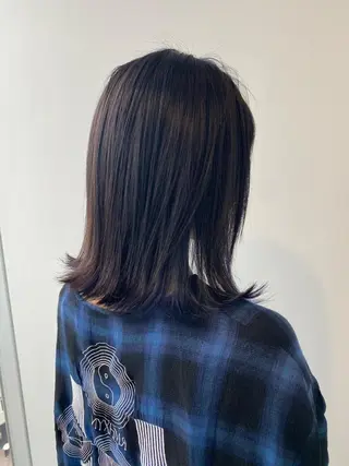 ミディアム カラー ヘアアレンジ 【艶髪×韓国風】 毛流れ職人 RYOのヘアスタイル