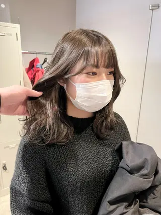 セミロング カラー パーマ ヘアアレンジ メンズ キッズ ネイル マツエク・マツパ アイブロウ 上品＆韓国風 🥀海心🥀のヘアスタイル