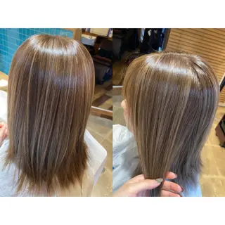 カラー 🩵盛れる顔周り/ 艶カラーemi🩵のヘアスタイル