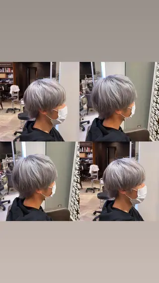 ショート カラー メンズ 髪質改善・縮毛矯正 特化・ユウシンのヘアスタイル