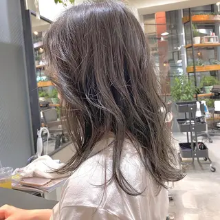 ミディアム カラー パーマ ヘアアレンジ 【ダメージレス施術】 【透明感】北村 拓也のヘアスタイル