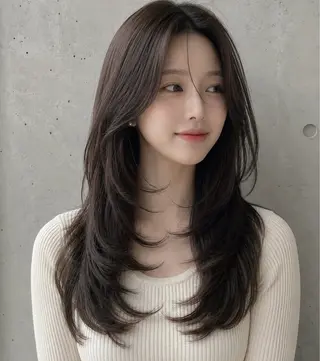 セミロング カラー ヘアアレンジ 🌫️大人韓国ヘア 🌫️naoyaのヘアスタイル