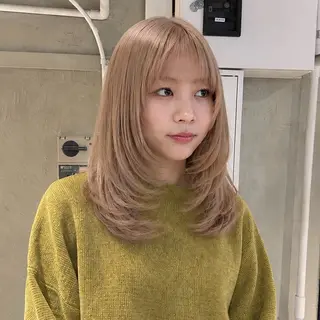 ミディアム カラー 💫色落ちまで可愛い ブリーチ💫ユウゴのヘアスタイル