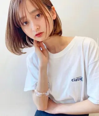 ショート カラー k-twoたき✨艶感 カラー／美髪矯正のヘアスタイル