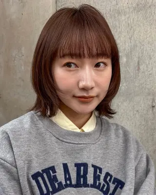 ミディアム カラー ボブ/ミディアム 親しみやすさ/さくらのヘアスタイル