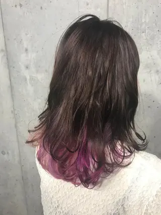 ミディアム カラー パーマ ヘアアレンジ メンズ キッズ ネイル マツエク・マツパ サロンドミルク 渋谷高比良のヘアスタイル