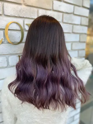 ロング カラー ヘアアレンジ ハイトーン&透明感 カラー☘️片山優陽のヘアスタイル