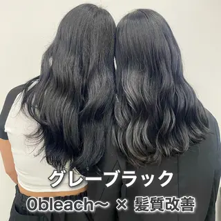 ロング カラー ラベンダー💜 グレージュ🩶のヘアスタイル