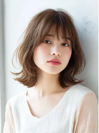 ミディアム カラー 北川大輔🌟 小顔レイヤーカットのヘアスタイル