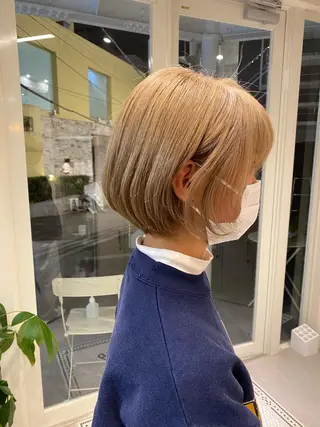 ショート カラー ハイトーン×似合わせ 🌱中川慎之介のヘアスタイル