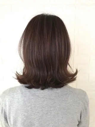 ミディアム カラー 髪質改善縮毛矯正 美容師✂️山崎竜二のヘアスタイル