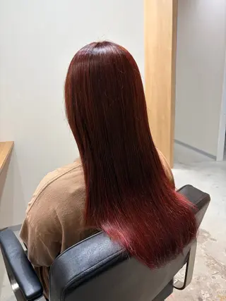 ロング omaフクダ 縮毛矯正/艶髪カラーのヘアスタイル