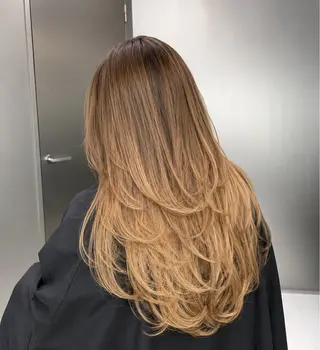 ロング 🫧バレイヤージュ/ ハイライト/ミズキのヘアスタイル