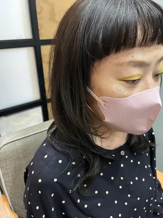 ミディアム カラー パーマ ヘアアレンジ メンズ キッズ ネイル マツエク・マツパ アイブロウ 久木原 ゆりのヘアスタイル