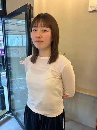 ミディアム rin/薬院 /ボブ艶カラーのヘアスタイル