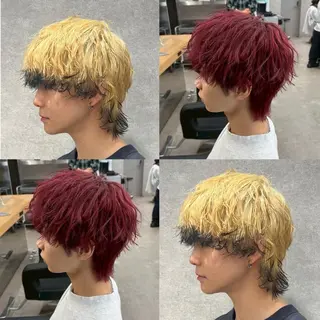 ミディアム カラー パーマ ヘアアレンジ メンズ 🔥ニュアンス フェザー小林海斗🔥のヘアスタイル