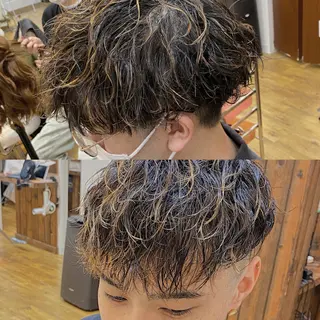 カラー パーマ メンズ 原田 涼矢のヘアスタイル