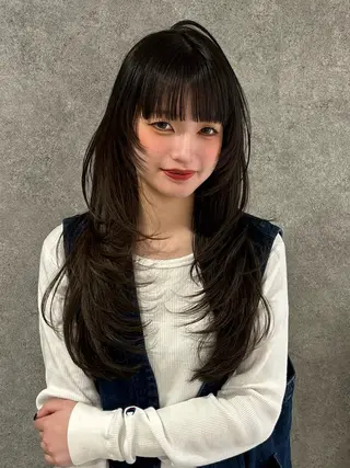 ロング カラー RURI韓国ボブ 🇰🇷タッセルボブのヘアスタイル