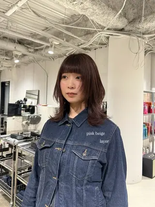 ミディアム カラー 透明感カラー/顔周り レイヤー/髪質改善のヘアスタイル