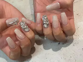 ネイル 韓国/ワンホン/長さ 出しつけ放題🎀のネイルデザイン