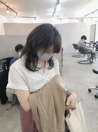 ミディアム カラー パーマ ヘアアレンジ メンズ キッズ ネイル マツエク・マツパ エビスザキレン/メン ズ/心斎橋🌳のヘアスタイル
