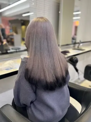 セミロング カラー ヘアアレンジ 💕上野美容師☁ ブリーチ💖サワのヘアスタイル