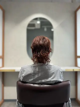 ミディアム くせ毛カット終着点 カワサキトオル溝の口のヘアスタイル