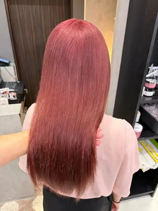 ミディアム カラー 天神暖色カラー レイヤー・髪質改善のヘアスタイル