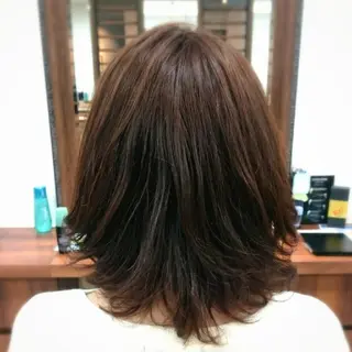 ミディアム カラー パーマ 田坂 真弓のヘアスタイル