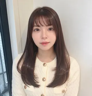 セミロング カラー ヒナ/酸性ストレート /髪質改善のヘアスタイル