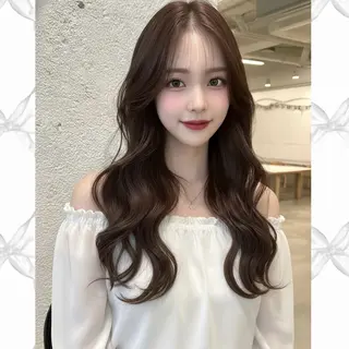 ロング ☘️中明度カラー/ 縮毛矯正ナミ☘️のヘアスタイル