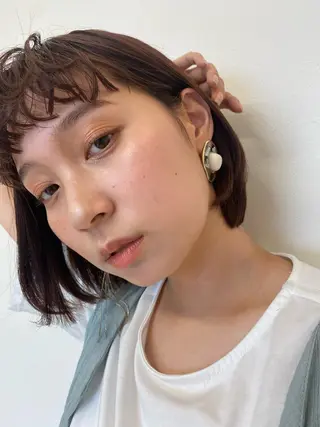 セミロング カラー BLOCK hair makeのヘアスタイル