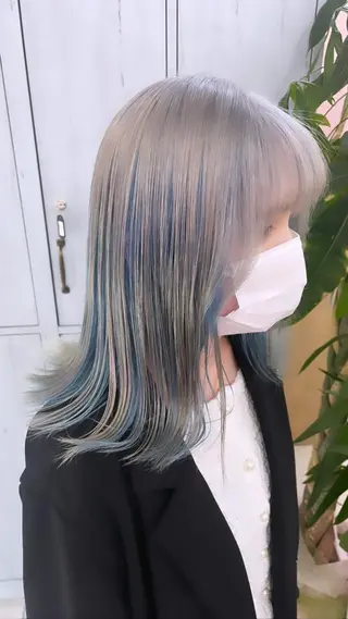 セミロング カラー 町田ブリーチ特化 MANATOのヘアスタイル