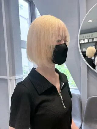ミディアム カラー SAKURA🫧 やわらかいハイトーンのヘアスタイル