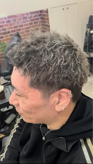 ショート カラー パーマ メンズ 💈メンズパーマ &ハイライト南谷💈のヘアスタイル