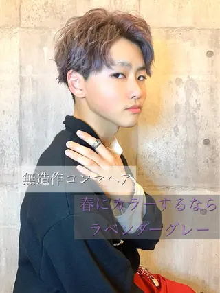 ショート カラー パーマ メンズ縮毛矯正 細谷碧海のヘアスタイル