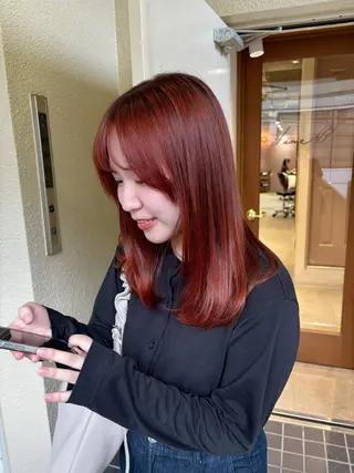 ミディアム カラー mei｜顔まわり ×透明感カラーのヘアスタイル