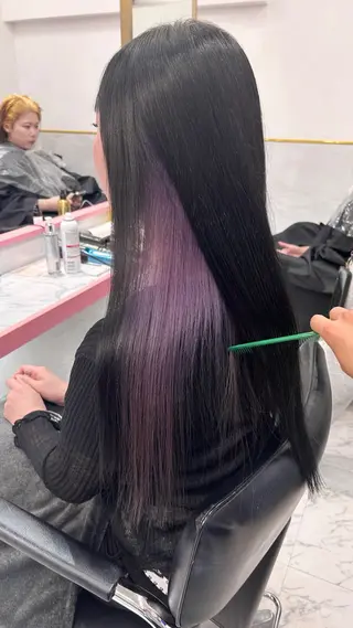 ロング カラー レイン🌏🌱 似合わせ/ハイトーンのヘアスタイル