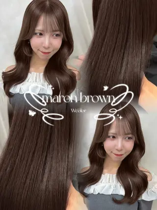 ロング カラー あみ/暗髪オリ ーブ特化🍃髪質改善のヘアスタイル