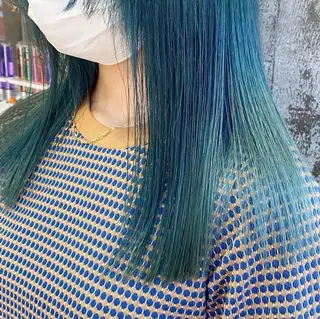 ロング カラー ヘアアレンジ 福岡似合わせレイヤー /ウルフ/ハイトーンのヘアスタイル