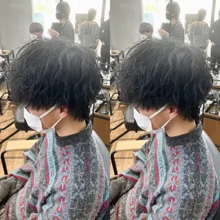 パーマ メンズ センターパート ／植田のヘアスタイル