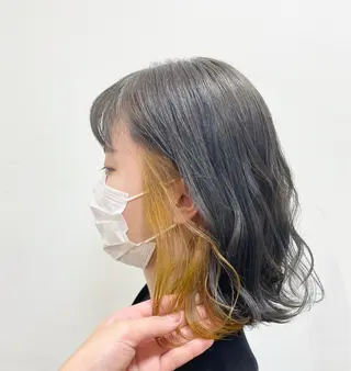 ミディアム 前田 菜奈子のヘアスタイル